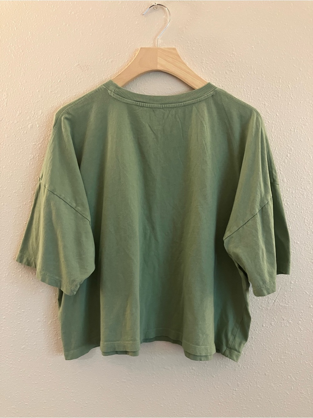 SO Women’s boxy Shortsleeve crewneck crop T-shirt oversized large green - Picture 5 of 11